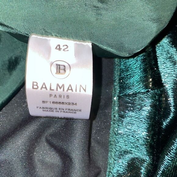 Balmain Kimono Sleeve Velvet Minidress - Picture 7 of 8